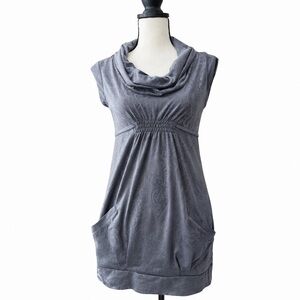 Guess Gray Cowl Neck Sleeveless Tunic Top